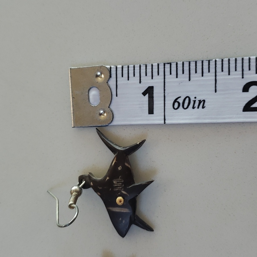 5. Wood Shark Earrings and Necklace - Picture 6 of 9